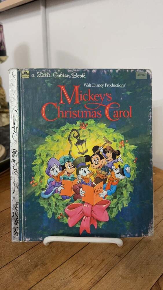 Vintage 1983 Walt Disney  Mickey's Christmas Carol Little Golden Book #459-09